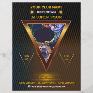 Club-DJ-Tanzmusikparty-Logo und Foto hinzufügen Flyer