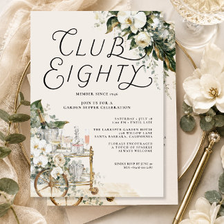 Club Eighty Grand Hotel 80. Geburtstag Einladung