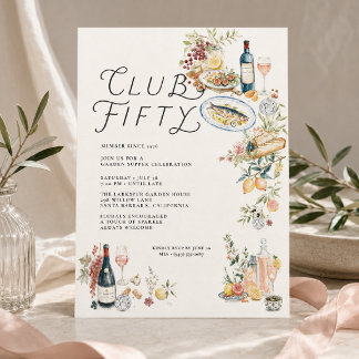 Club Fifty Garden Supper 50. Geburtstagseinladung Einladung