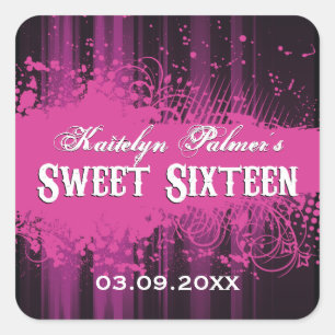 Club Flyer Look Sweet 16 Aufkleber