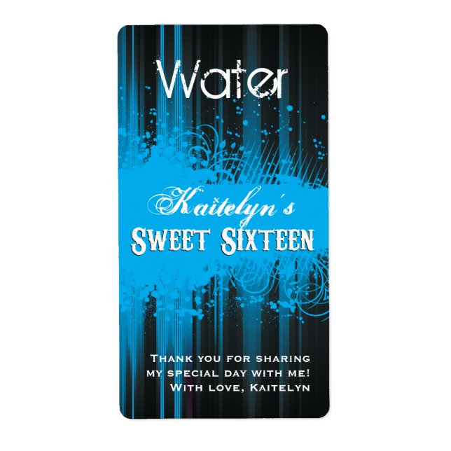 Club Flyer Look Sweet 16 Water Label (Vorne)