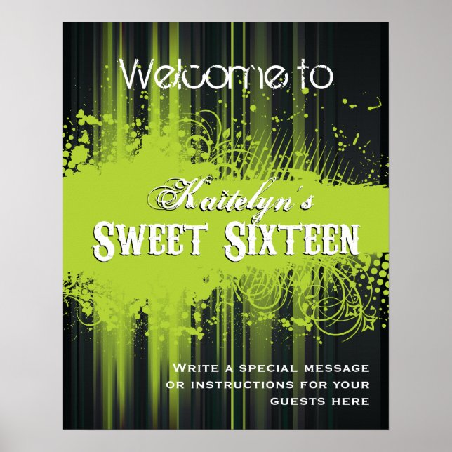 Club Flyer Look Sweet 16 Willkommenspender Poster (Vorne)