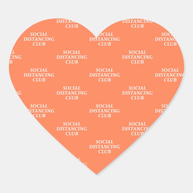 Club für soziale Distanzen Herz-Aufkleber (Vorderseite)