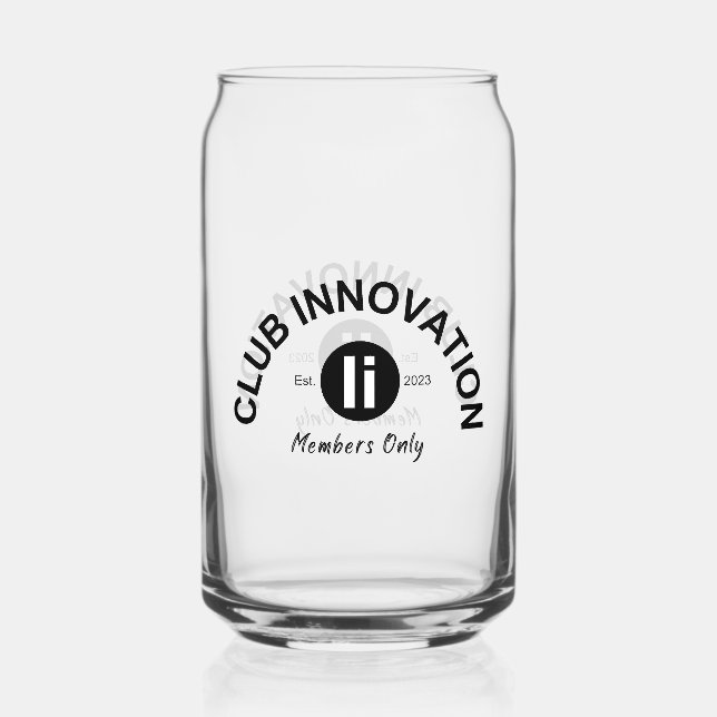 Club Innovation Sipper Glass mit Favicon Dosenglas (Vorderseite)