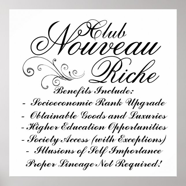 Club Nouveau Riche Poster (Vorne)