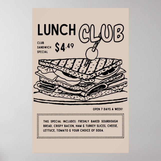 Club Sandwich Wall Poster (Vorne)