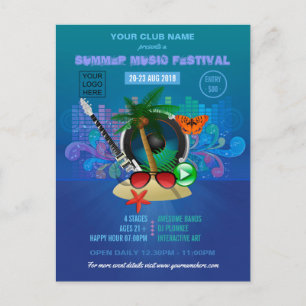 Club Sommer-Musikfestival-Logo-Werbung Postkarte