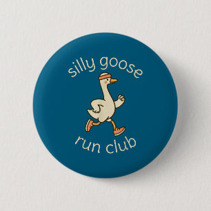 Club Sport Verrückte Marathon Gymer Laufender Gäns Button