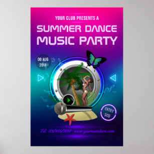 Club Summer Dance Music Party Advert Poster