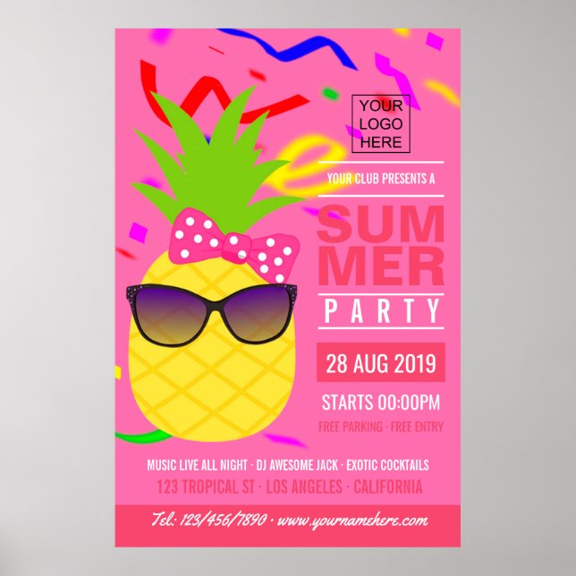 Club Summer Music Festival hinzufügen Logo-Werbung Poster (Vorne)