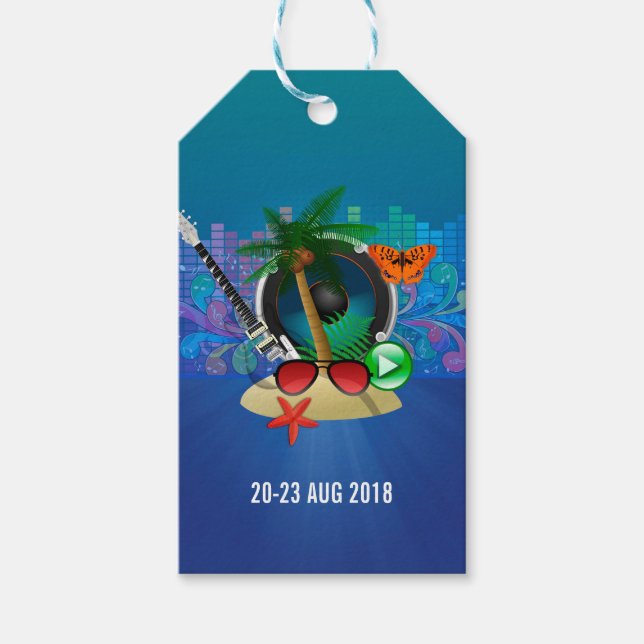 Club Summer Music Festival Logo hinzufügen Geschenkanhänger (Vorderseite)