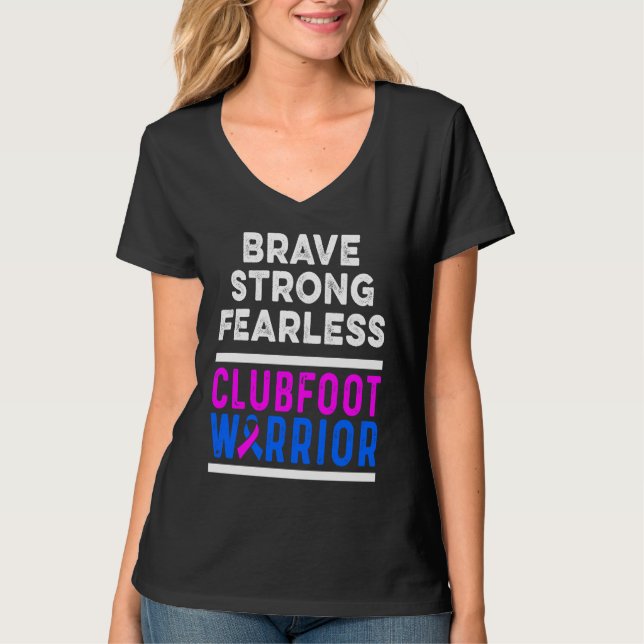 Clubfoot Awareness Warrior Brave CTEV TEV Survivor T-Shirt (Vorderseite)