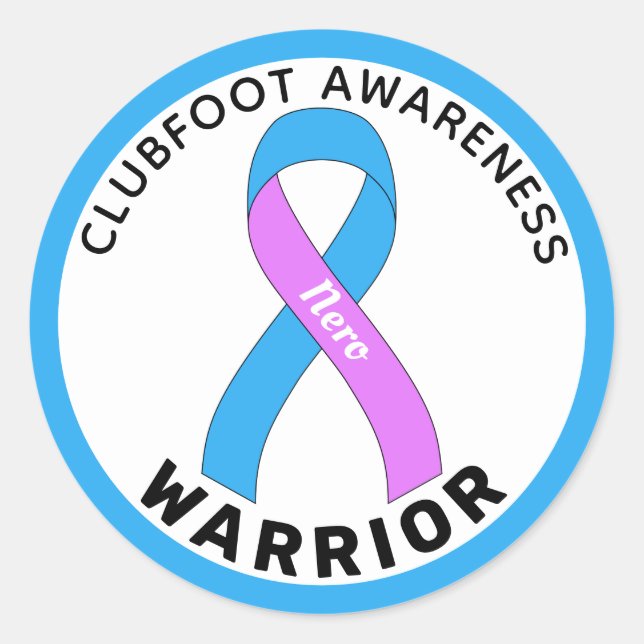 Clubfoot Awareness Warrior Ribbon White Runder Aufkleber (Vorderseite)