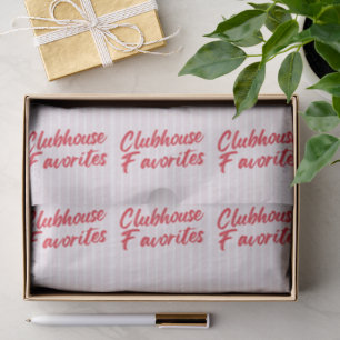 Clubhouse-Favoriten Rosa und rote Typografie Seidenpapier