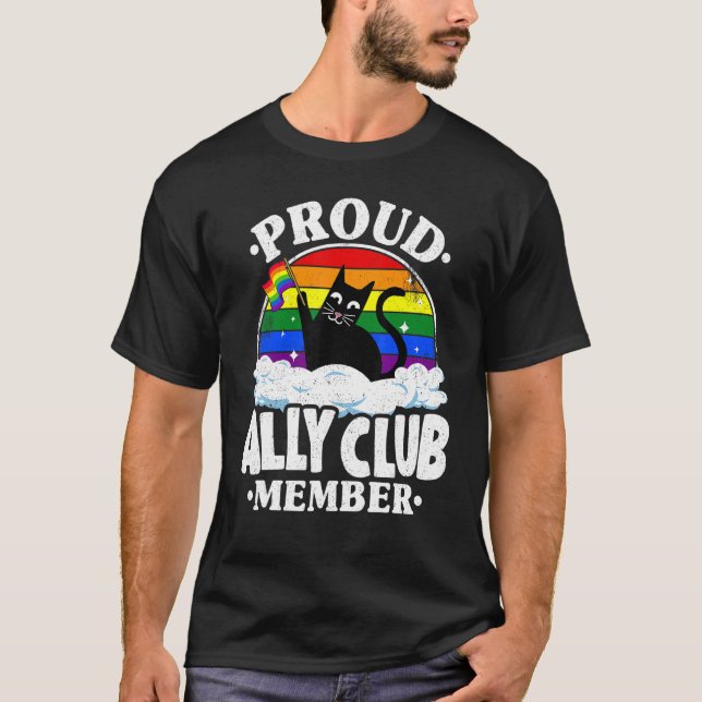 Clubmitglied mit Stolz Rainbow Gay Pride Lesbi T-Shirt (Vorderseite)