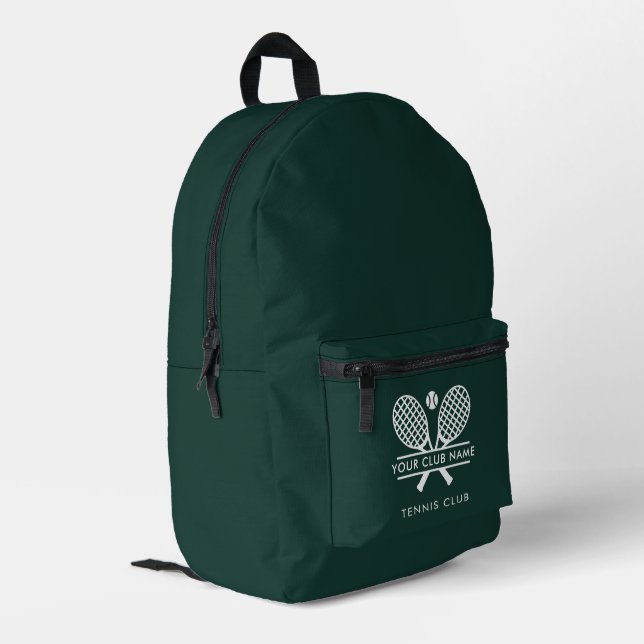 Clubname Green Tennis Team hinzufügen Custom Bedruckter Rucksack (Rückseitige Ecke links)