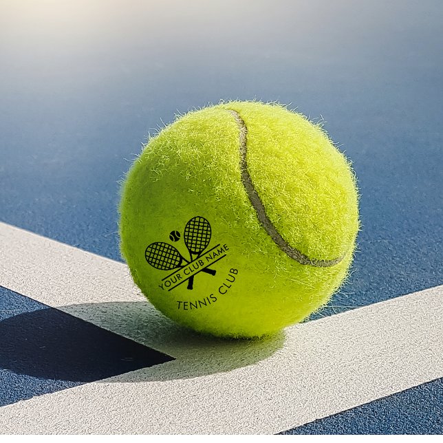 Clubname Tennis Team Black Custom hinzufügen Tennisbälle (Lawn Tennis Club Rackets Motif Team Players Training Balls)