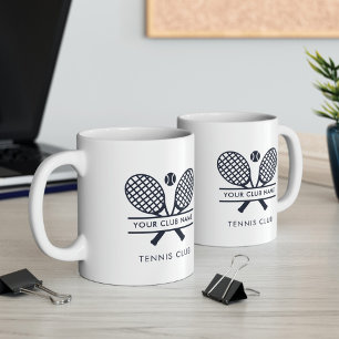 Clubname Tennis Team Navy Blue Logo Custom Kaffeetasse