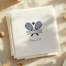 Clubname Tennis Team Navy Blue Logo Serviette