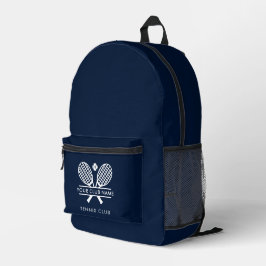 Clubname Tennis Team Navy Blue Swag Custom Bedruckter Rucksack