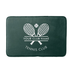 Clubname Tennis Team Rackets Motif Custom Badematte