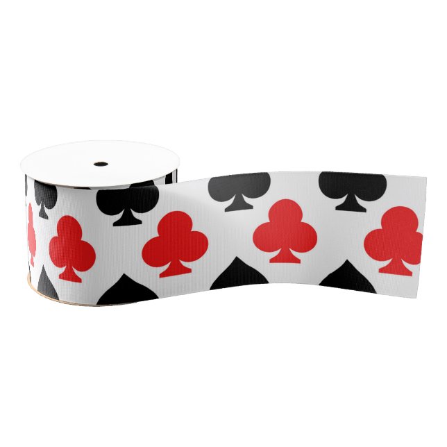 Clubs and Spades Casino Playing Cards Ribbon Ripsband (Spule)