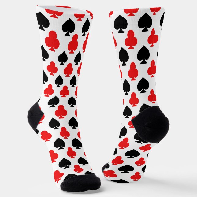 Clubs and Spades Playing Card Printed Socks Socken (Gewinkelt)