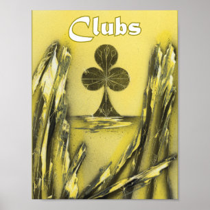 Clubs Anzug in Schwarz-Gelb Poster