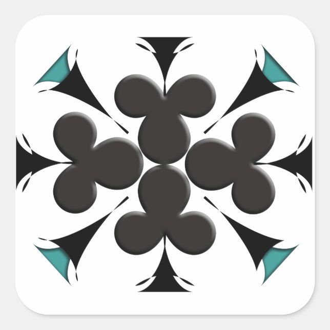 Clubs Quadratischer Aufkleber (Vorderseite)