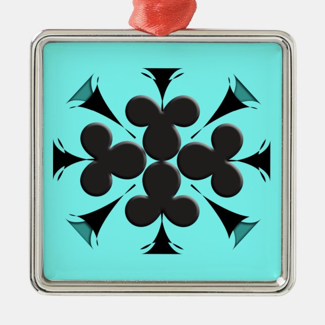 Clubs Silbernes Ornament (Vorne)
