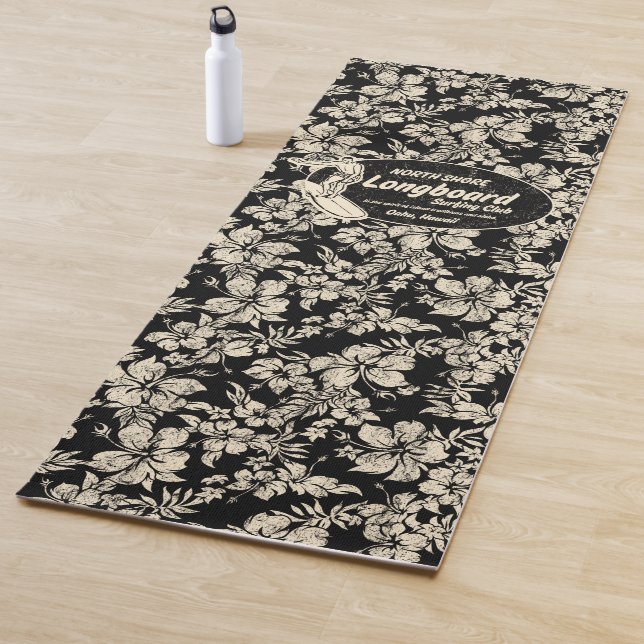 Clubsurfing Longboard Logo und Hibiskus Hawaiian Yogamatte (Beispiel)