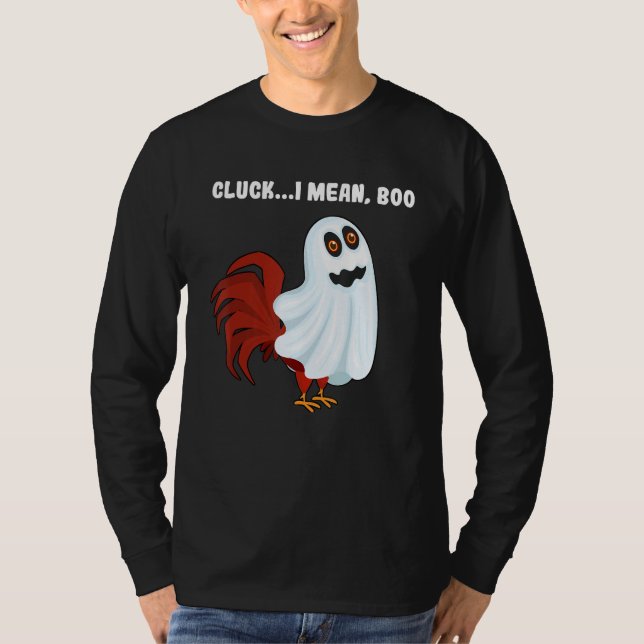 Cluck I Mean Boo Chicken Farmer Chicken Halloween T-Shirt (Vorderseite)