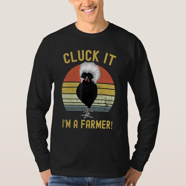 Cluck It Funny Polish Chicken Farmer T-Shirt (Vorderseite)