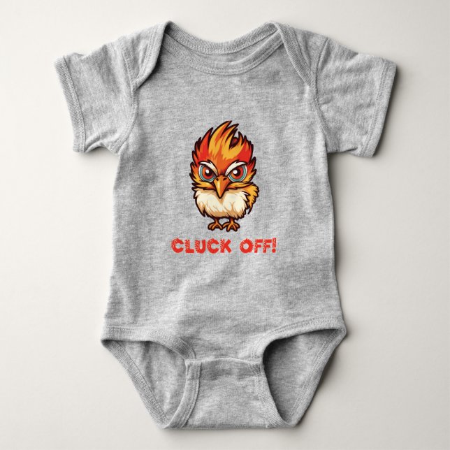 Cluck Off| Funny Chicken Baby Strampler (Vorderseite)