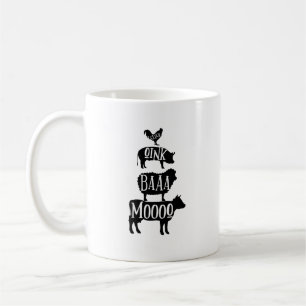Cluck Oink Baa Moo - Chicken Pig Sheep Cow Bauer  Kaffeetasse