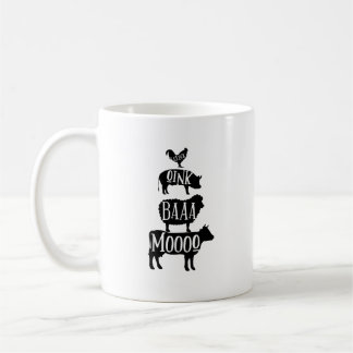 Cluck Oink Baa Moo - Chicken Pig Sheep Cow Bauer  Kaffeetasse