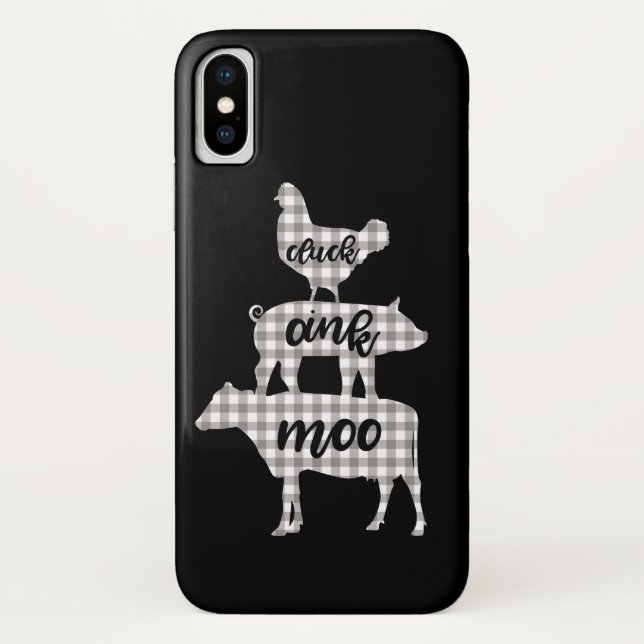 Cluck Oink Moo Hühnerkuh Schweinshuhn Bauernhof Case-Mate iPhone Hülle (Rückseite)