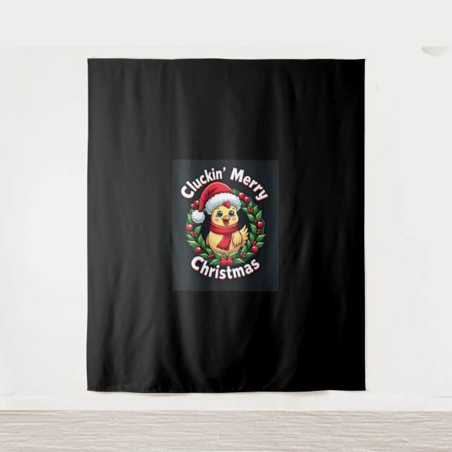 Cluckin’ fröhliches Weihnachtsgebäck Wandteppich (Vorderseite)