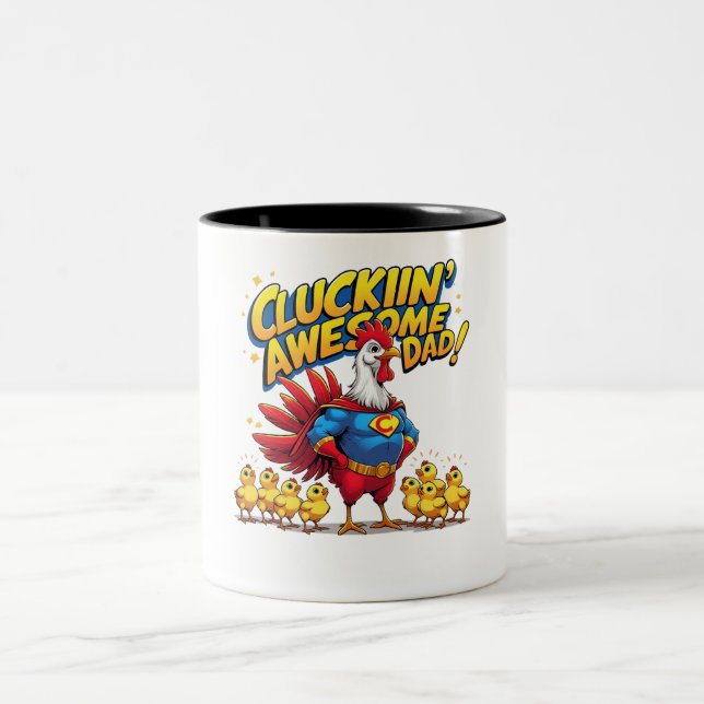 Cluckin’ Phantastischer Vater - Funny Zweifarbige Tasse (Mittel)
