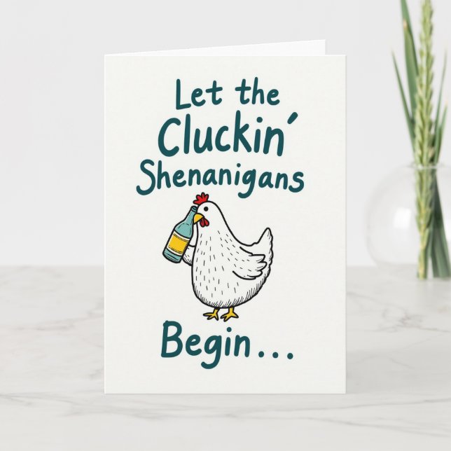 Cluckin Shenanigans Funny Chicken Card Karte (Vorderseite)