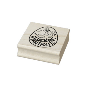 Cluckins fantastisches, von Hühnchen getragenes, h Gummistempel