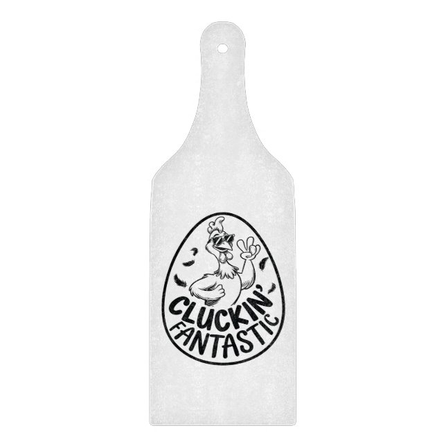 Cluckins fantastisches, von Hühnchen getragenes, h Schneidebrett (Vorderseite)