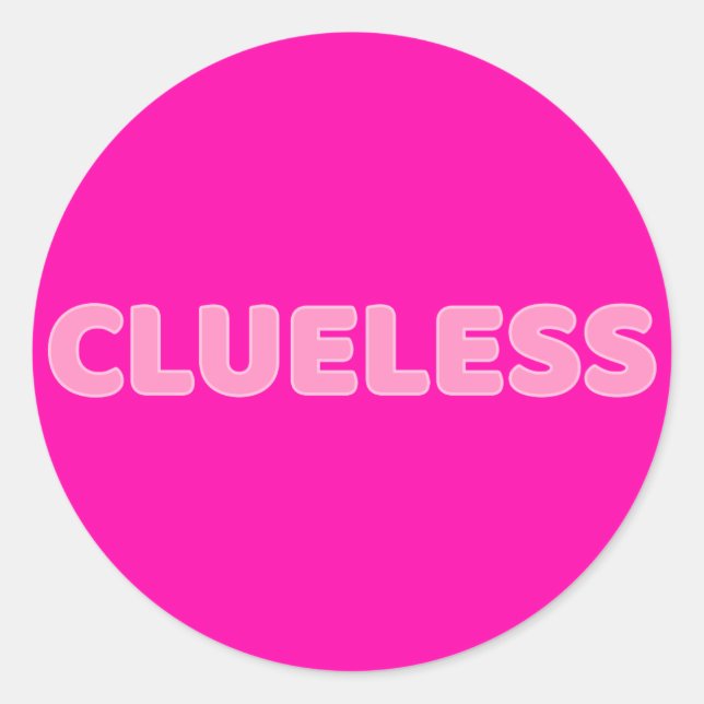 Clueless I Runder Aufkleber (Vorderseite)