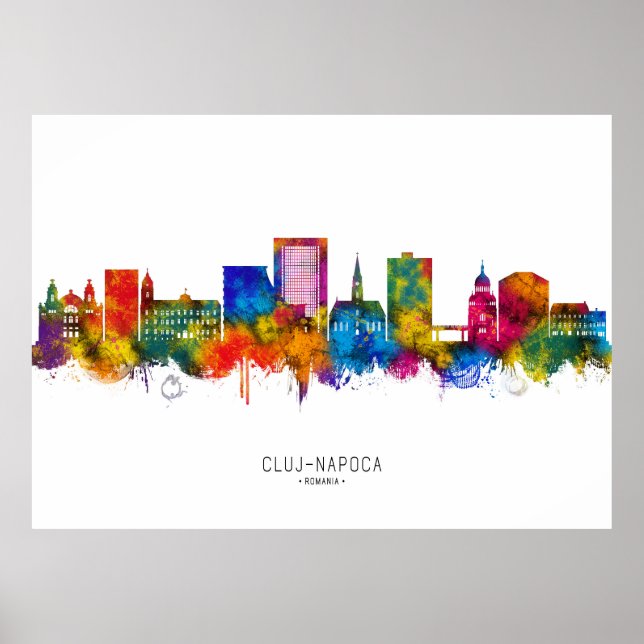 Cluj-Napoca Rumänien Skyline Poster (Vorne)