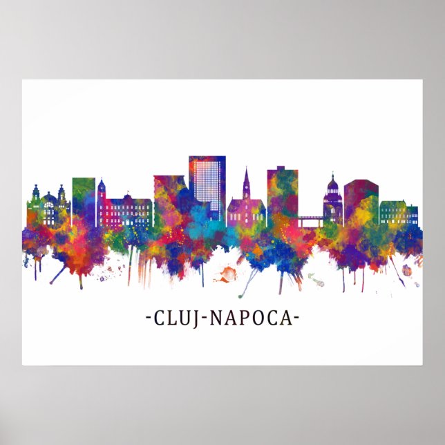 Cluj-Napoca Rumänien Skyline Poster (Vorne)