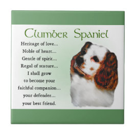 Clumber Spaniel Erbe der Liebe Fliese