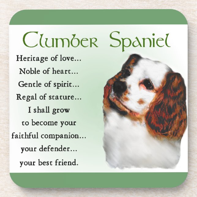 Clumber Spaniel Erbe der Liebe Getränkeuntersetzer (Vorderseite)