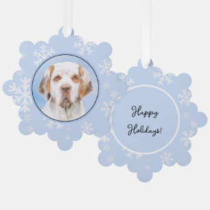 Clumber Spaniel Gemälde - Süße originelle Hundekun Ornament Karte