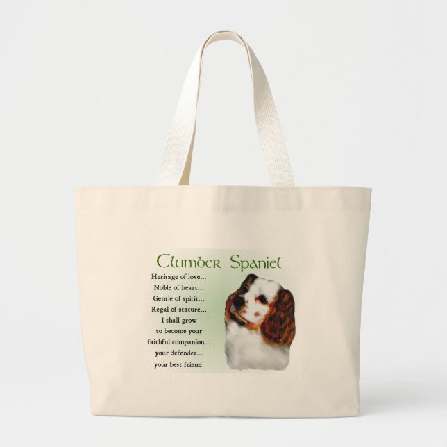Clumber Spaniel Geschenke Jumbo Stoffbeutel (Vorne)