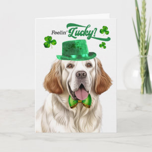 Clumber Spaniel Hund Glücklicher St. Patricks Tag Feiertagskarte